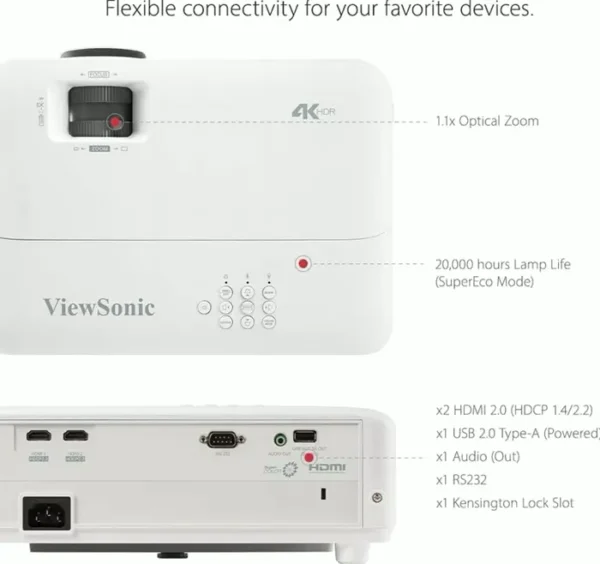 View Sonic PX701-4K 4K Cinema Projector, HDR