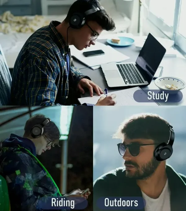 Noise-Cancelling Wireless Headsets, 100-Hour Playtime
