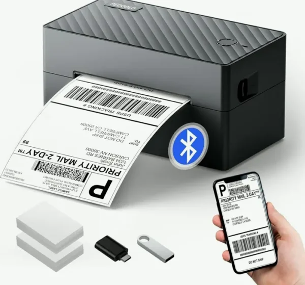 Wireless Label Printer, Thermal Shipping Printer