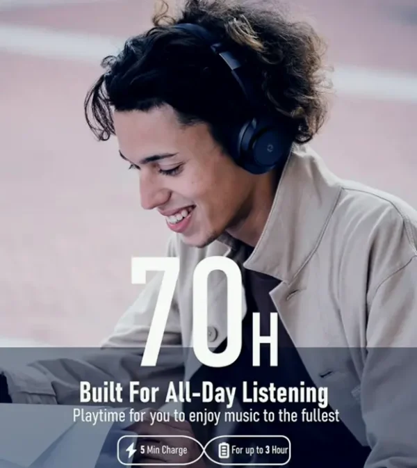 Noise-Cancelling Wireless Headsets, 100-Hour Playtime