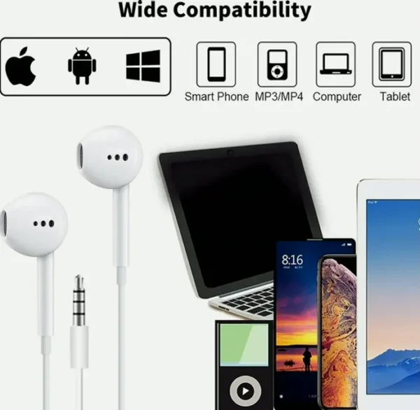 2 Set Corded Earbuds with Mic