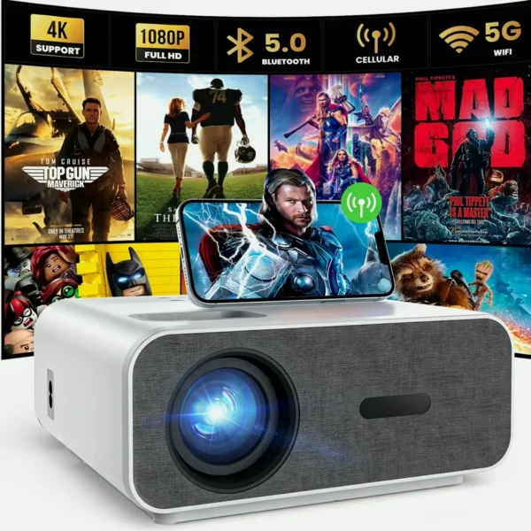 Ultra HD Compact Projector with Wireless and Bluetooth