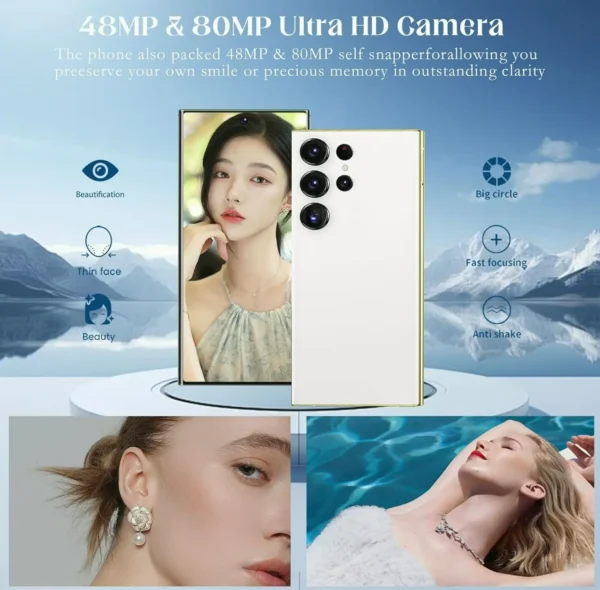 U24 Ultra Open Network 5G Cell Phone with S Pen, 8GB+256GB Storage