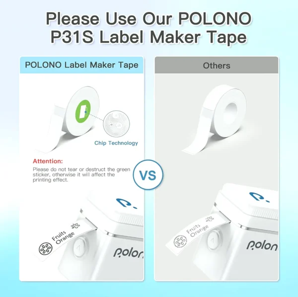 Portable Label Maker with Tape, Wireless Heat Printer, White