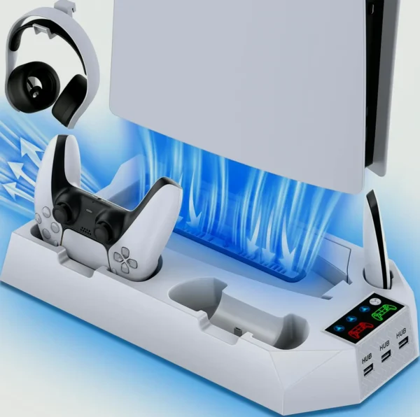 PlayStation 5 Dock and Cooling Hub with Twin Gamepad Charging