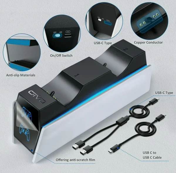 OIVO PS5 Dual Controller Fast Charging Station