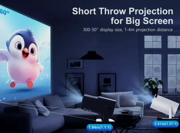 Mini 4K Projector with WiFi and Bluetooth