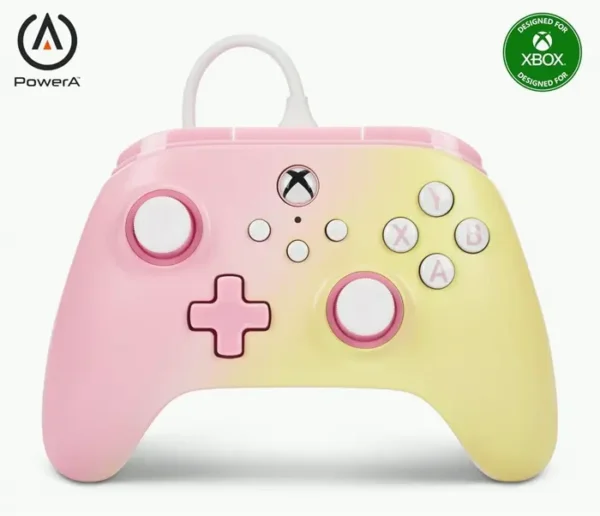 Gaming Cabled Gamepad for S - Pink Lemonade, Removable USB-C Cable, Programmable Keys, Trigger Stops, Rumble Motors