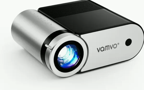 Portable High-Definition Projector by Vamvo, Supports 1080P