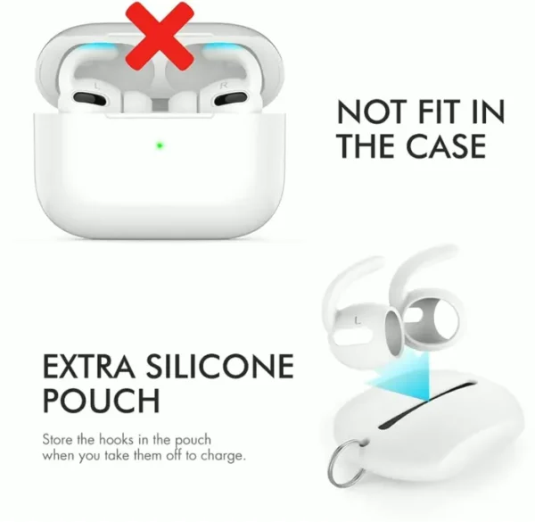AhaStyle AirPods Pro Accessories Ear Hooks [3 Pairs] Non-Slip Ear Covers [including Storage Pouch]