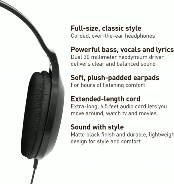 Pioneer Corded Over-Ear Headphones with Clear Sound