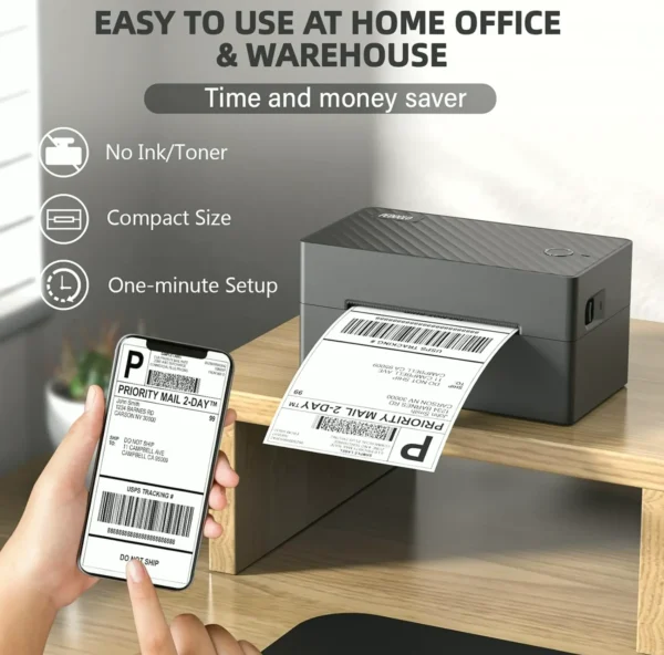 Wireless Label Printer, Thermal Shipping Printer