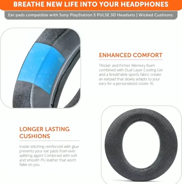 Freeze Cushions Compatible with Sony PS5 Pulse 3D Headphones