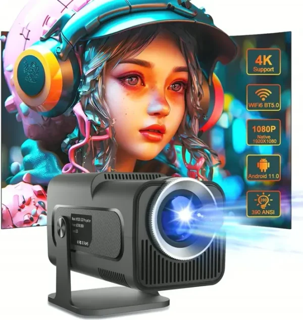 Mini 4K Projector with WiFi and Bluetooth