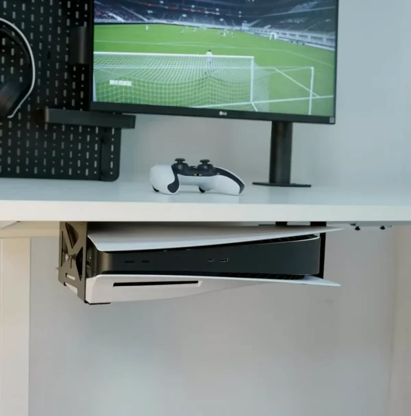 Under Table Holder for Playstation 5 by Monzlteck, Compact Bracket
