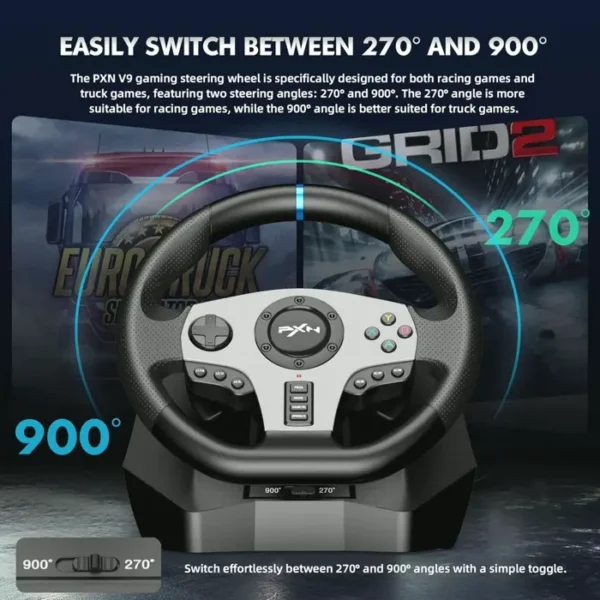 Brand Gaming Steering Wheel V9 and Pedal