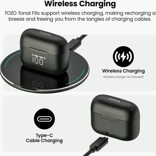 T21 Wireless Earbuds, Dual Mic, IPX8, Long Playback Sound with Case Color