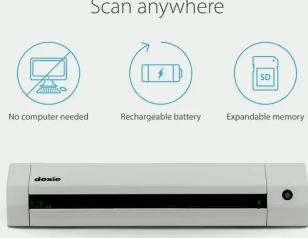 Portable Document Scanner Device with Rechargeable Battery