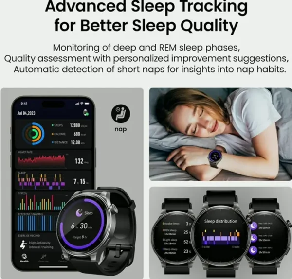 TOZO S5 Smart Watch with Bluetooth Calling, 1.43’’ AMOLED Screen