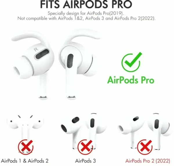 AhaStyle AirPods Pro Accessories Ear Hooks [3 Pairs] Non-Slip Ear Covers [including Storage Pouch]