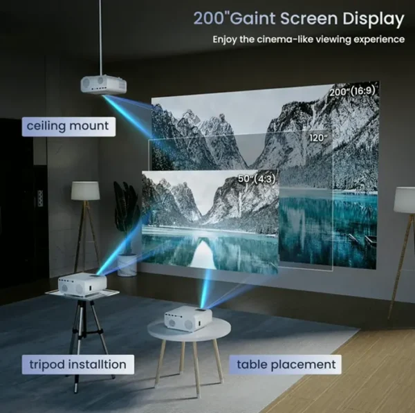 Ultra HD Compact Projector with Wireless and Bluetooth