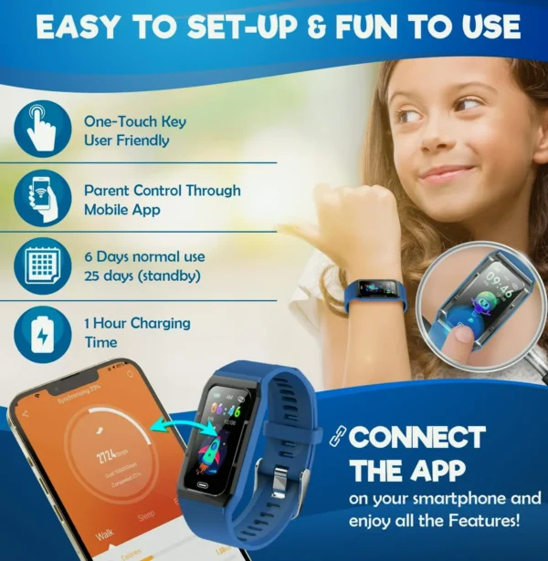 Children's Fitness Monitor: Waterproof Watch including HR Sensor