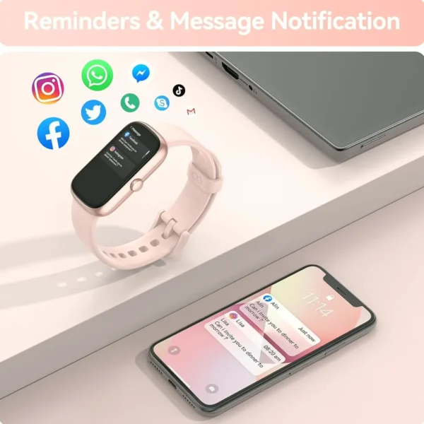 Exercise Tracker Smartwatch with Heart Rate & Blood Oxygen