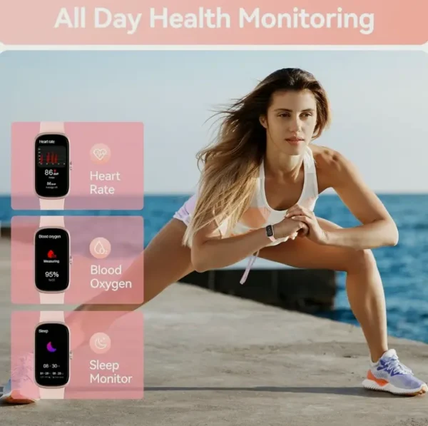 Exercise Tracker Smartwatch with Heart Rate & Blood Oxygen