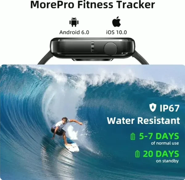 FitnessPro Fitness Watch 1.83" with Calling Capabilities