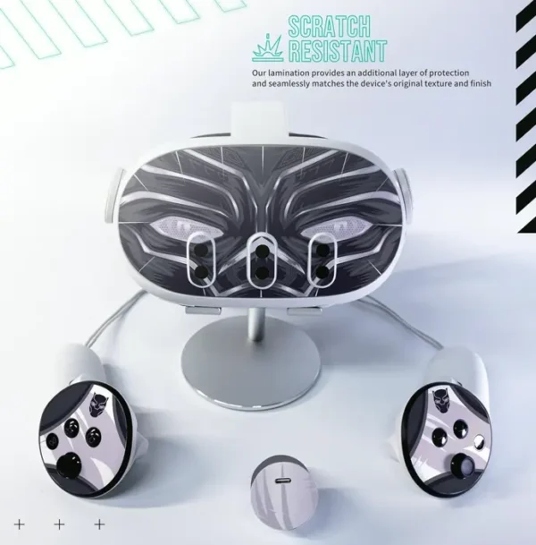 Virtual Reality Headset Black Cat Cover Set for Oculus Quest 3