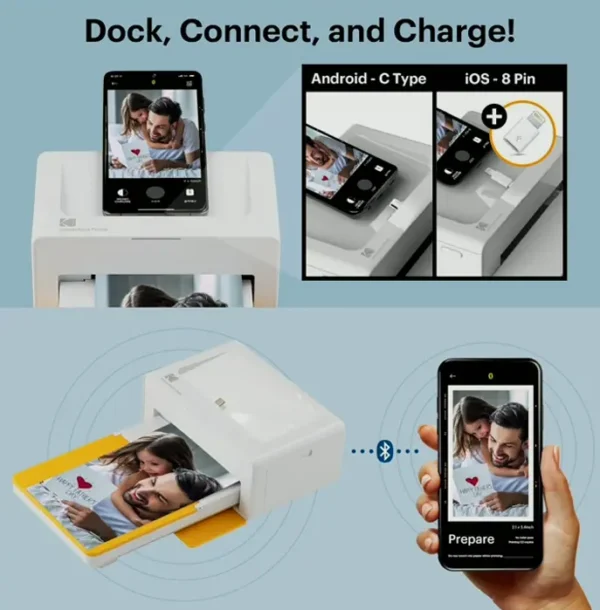 Kodak Dock 4PASS Photo Printer (4x6 Inches) Bundle