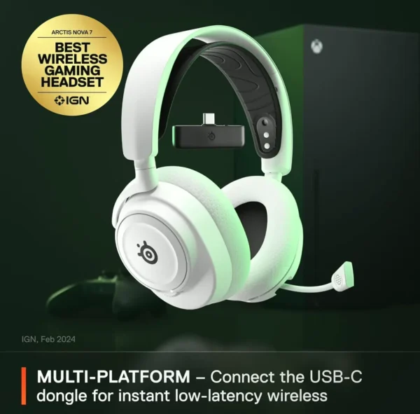 Steel Arctis 7X Wireless Gaming Headset - Snow