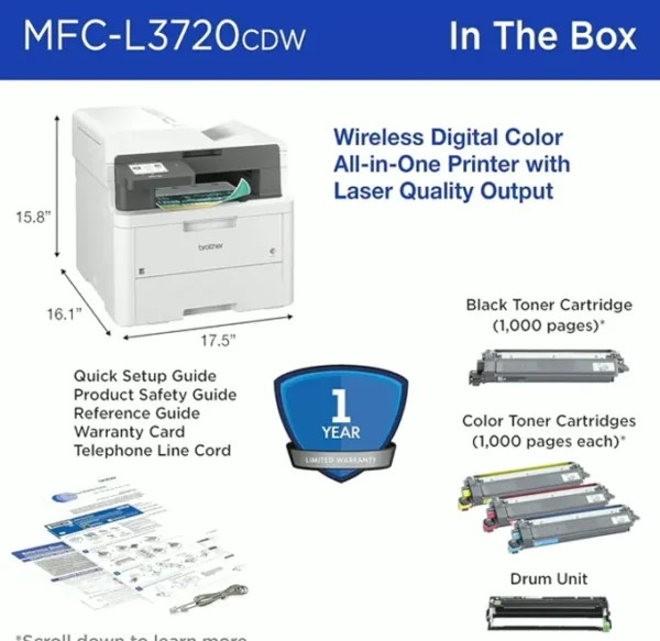 Brother MFC-L3720 Wireless All-in-One Digital Printer