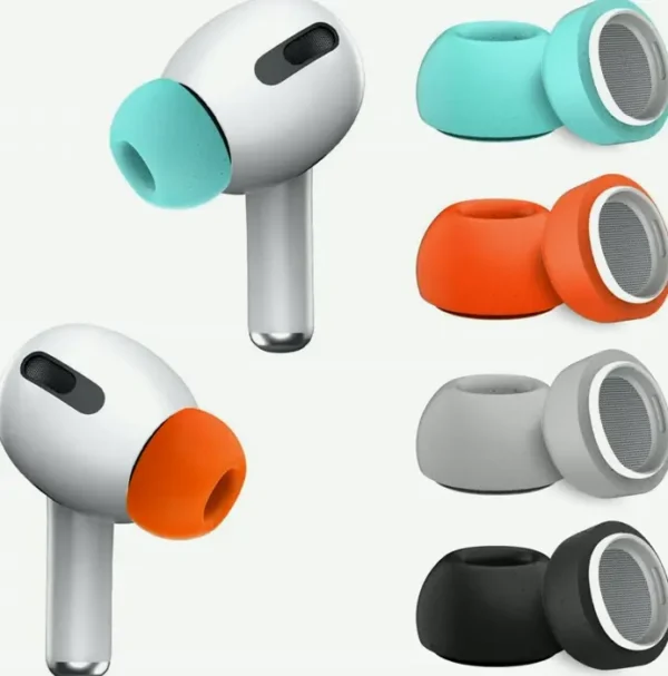 4 Pairs Memory Foam Ear Tips (Sound Isolating) with Storage Box (Orange)