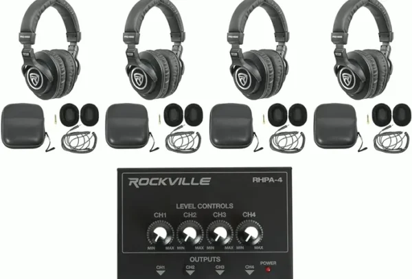 Recording Bundle w/ (4) Earphones+Four-Channel Amp