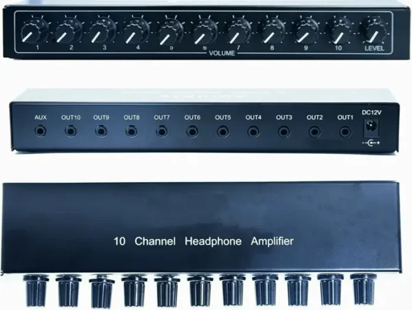 Stereo Headphone Amplifier 10-Channel Outputs