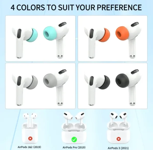 4 Pairs Memory Foam Ear Tips (Sound Isolating) with Storage Box (Orange)