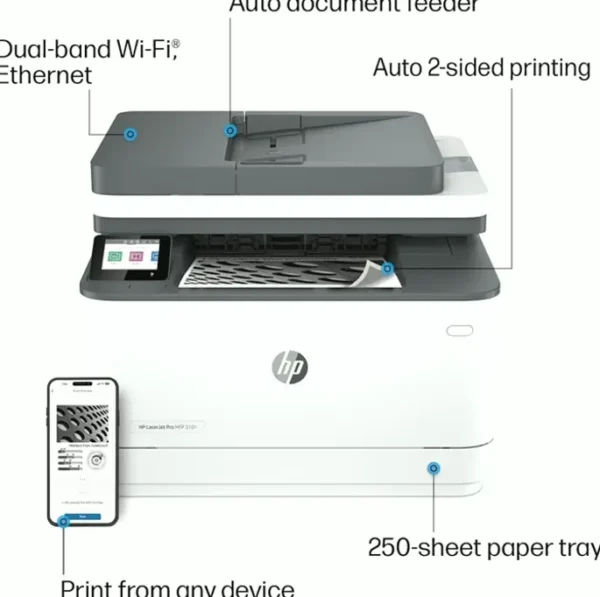 Hewlett-Packard Laser Printer Pro MFP 3101fdw Wi-Fi Printer