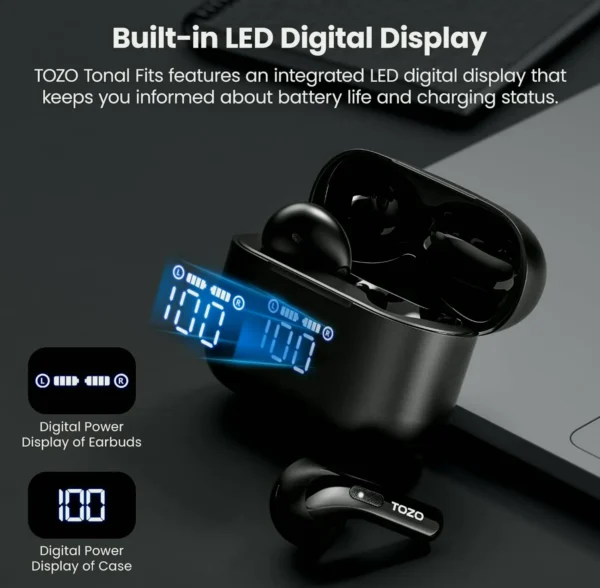 T21 Wireless Earbuds, Dual Mic, IPX8, Long Playback Sound with Case Color
