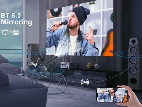 Mini 4K Projector with WiFi and Bluetooth